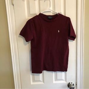 Burgundy polo tee-shirt size 10/12